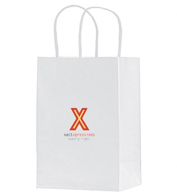 White Kraft Twisted Paper Handle Shopper