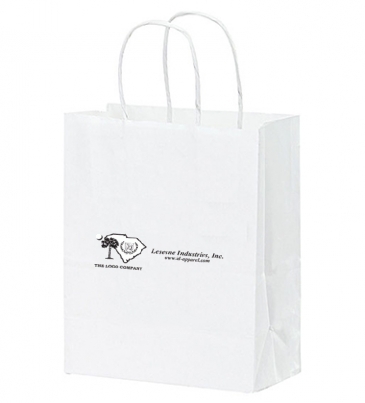 White Kraft Twisted Paper Handle Shopper