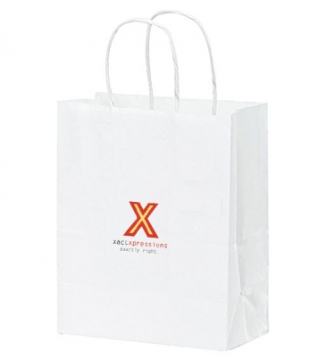 White Kraft Twisted Paper Handle Shopper