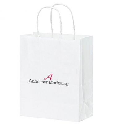 White Kraft Twisted Paper Handle Shopper