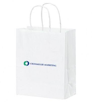 White Kraft Twisted Paper Handle Shopper