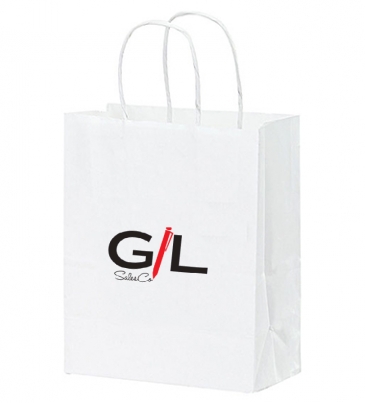 White Kraft Twisted Paper Handle Shopper