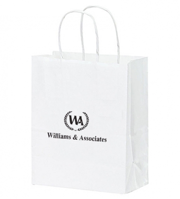 White Kraft Twisted Paper Handle Shopper