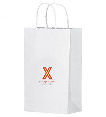 White Kraft Twisted Paper Handle Shopper