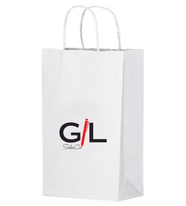 White Kraft Twisted Paper Handle Shopper