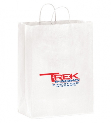 White Kraft Twisted Paper Handle Shopper