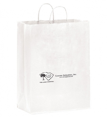 White Kraft Twisted Paper Handle Shopper