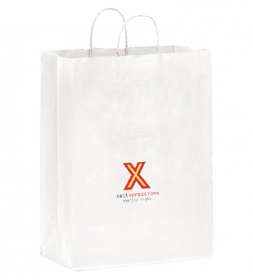 White Kraft Twisted Paper Handle Shopper