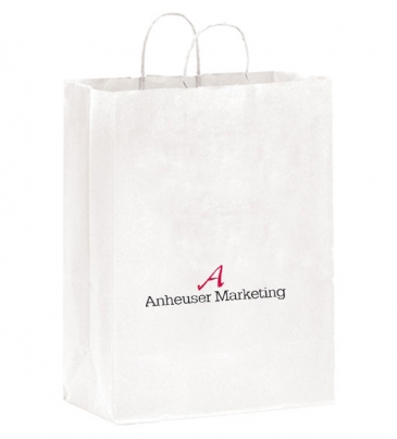 White Kraft Twisted Paper Handle Shopper