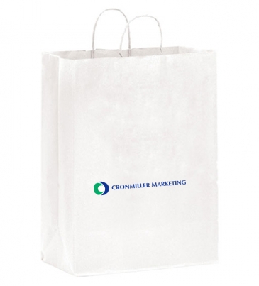 White Kraft Twisted Paper Handle Shopper