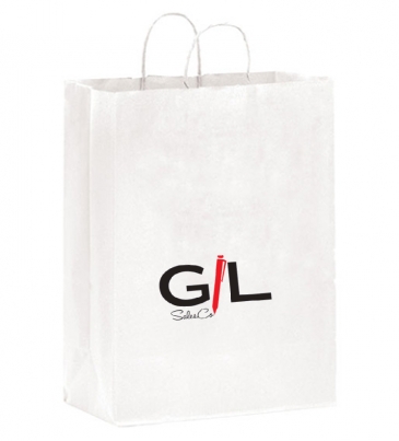 White Kraft Twisted Paper Handle Shopper