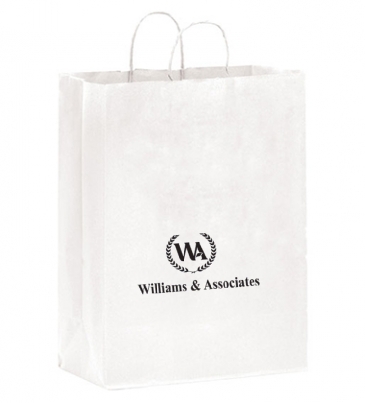 White Kraft Twisted Paper Handle Shopper