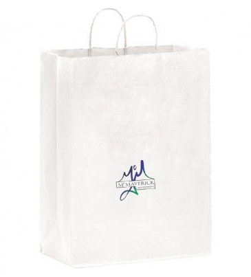 White Kraft Twisted Paper Handle Shopper