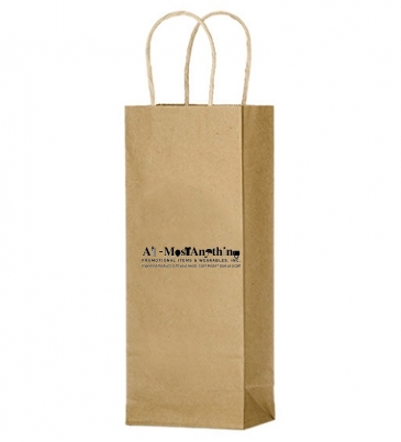 Natural Kraft Paper Wine Tote - 1 Bottle
