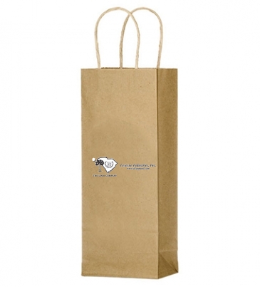 Natural Kraft Paper Wine Tote - 1 Bottle