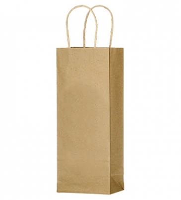 Natural Kraft Paper Wine Tote - 1 Bottle