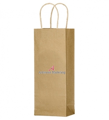 Natural Kraft Paper Wine Tote - 1 Bottle