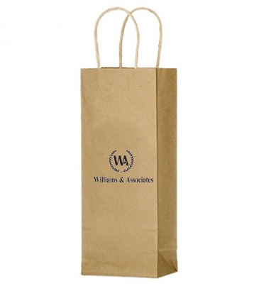 Natural Kraft Paper Wine Tote - 1 Bottle