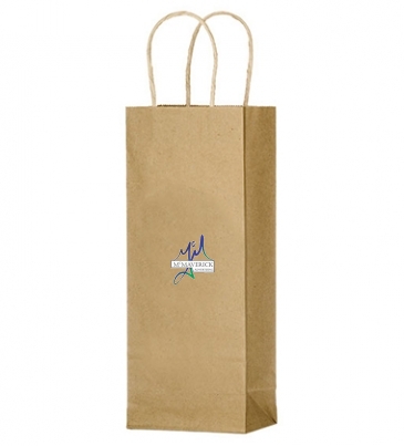 Natural Kraft Paper Wine Tote - 1 Bottle