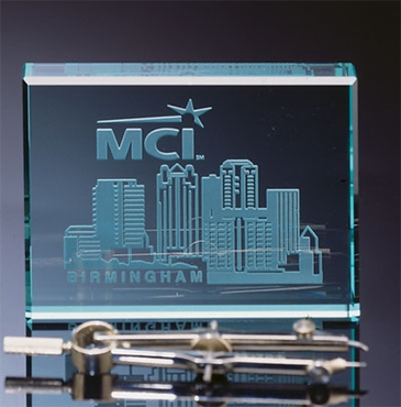 4" Jade Crystal Desktop Award
