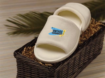 Open Toe Velour Slippers