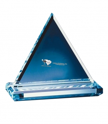 8" Jade Crystal Triangle with Base