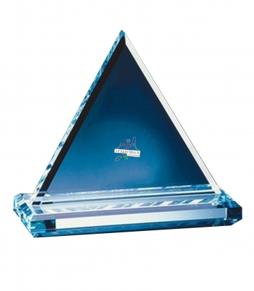8" Jade Crystal Triangle with Base