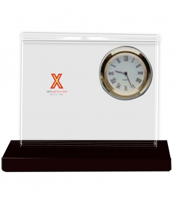 Crystal Clear Crystal Desk Clocks with Base