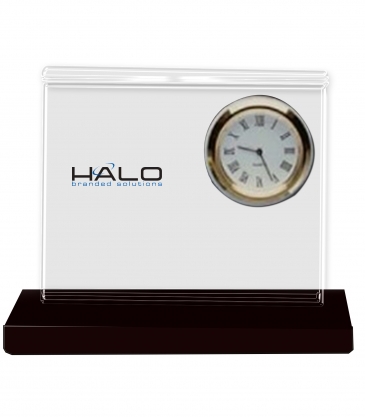 Crystal Clear Crystal Desk Clocks with Base