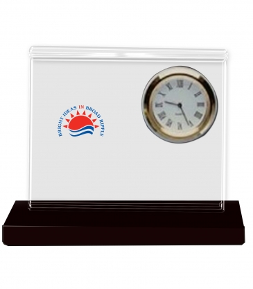 Crystal Clear Crystal Desk Clocks with Base