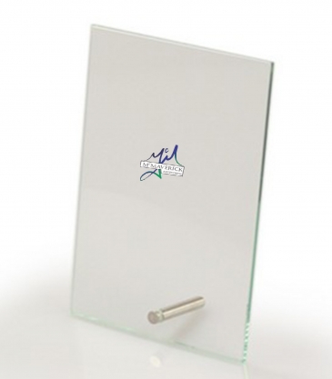 Glass Plaque with Brass Pin (5"x7")