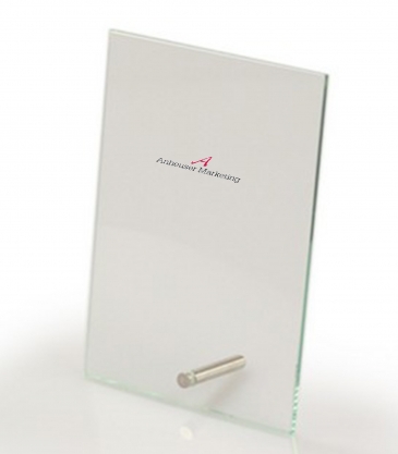 Glass Plaque with Brass Pin (4"x6")