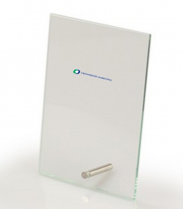 Glass Plaque with Brass Pin (4"x6")