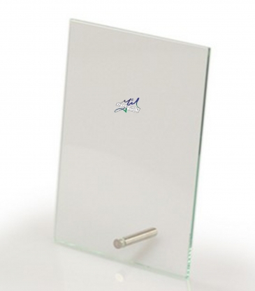 Glass Plaque with Brass Pin (4"x6")