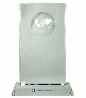 8" OptiMaxx Global Tower with Crystal Base and Recessed Globe