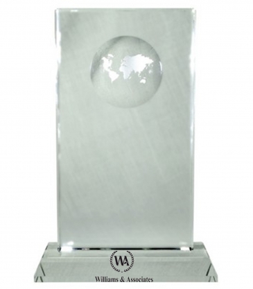8" OptiMaxx Global Tower with Crystal Base and Recessed Globe