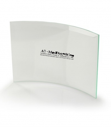 Curved Award Sublimated on Black Mirror Base (6"x4")