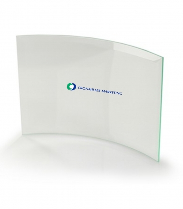 Curved Award Sublimated on Black Mirror Base (6"x4")