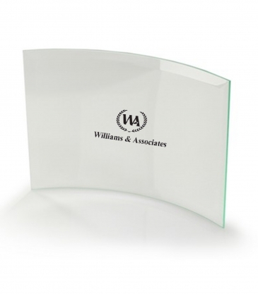 Curved Award Sublimated on Black Mirror Base (6"x4")