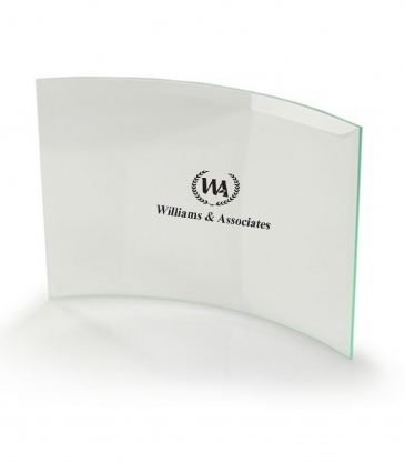 Curved Award Sublimated on Black Mirror Base (10"x7")