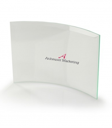 Curved Award Sublimated on Black Mirror Base (10"x7")