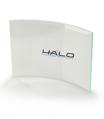 Curved Award Sublimated on Black Mirror Base (10"x7")