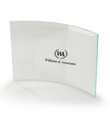 Curved Award Sublimated on Black Mirror Base (10"x7")