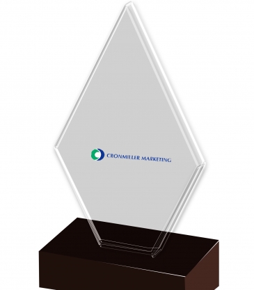 8" Clear Diamond Award on Black Marble Base