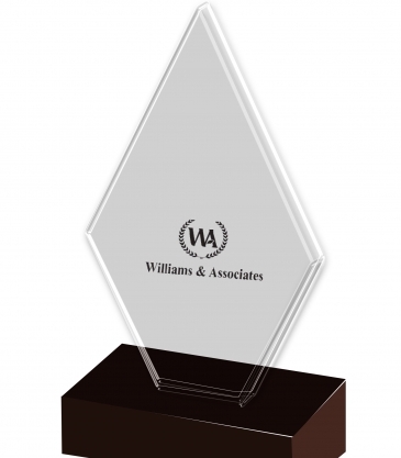 8" Clear Diamond Award on Black Marble Base