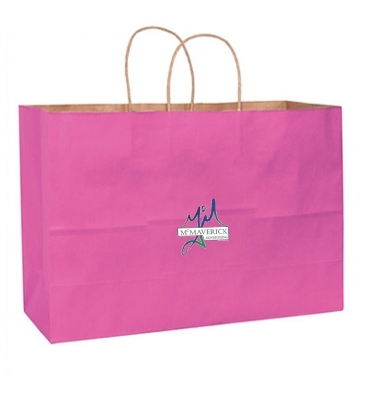 Matte Color Twisted Paper Handle Shopper