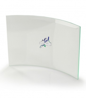 8" Jade Crystal Crescent Award (8"x6")