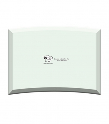 7" Jade Crystal Crescent Award (7"x5")