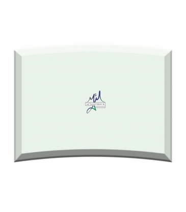 7" Jade Crystal Crescent Award (7"x5")