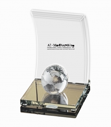 Arched Crystal Globe Award (Medium)